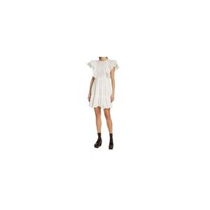 Sea New York Size L Vienne Cotton Tunic Style Mini Dress White Pockets Eyelet